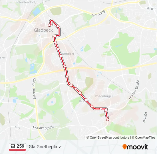 259 Bus Line Map
