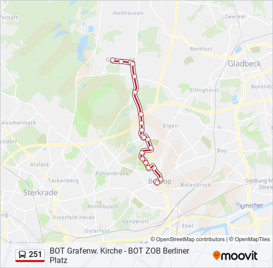 251 bus Line Map