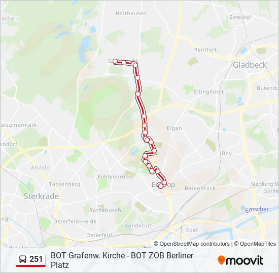 251 Bus Line Map