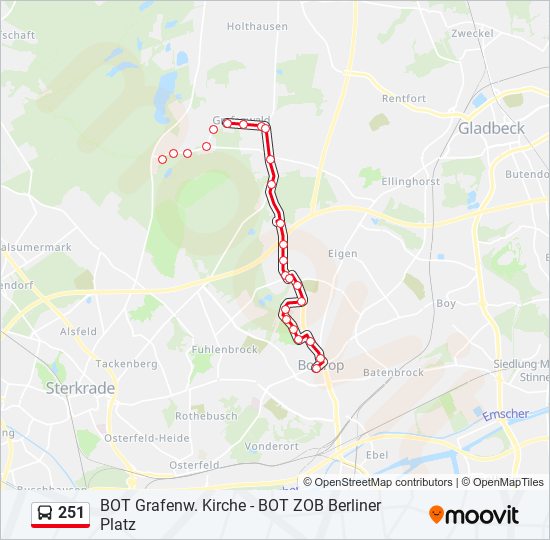 251 bus Line Map