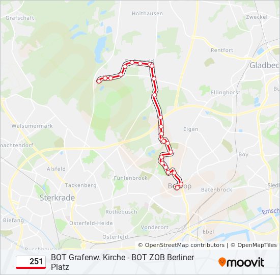 251 bus Line Map