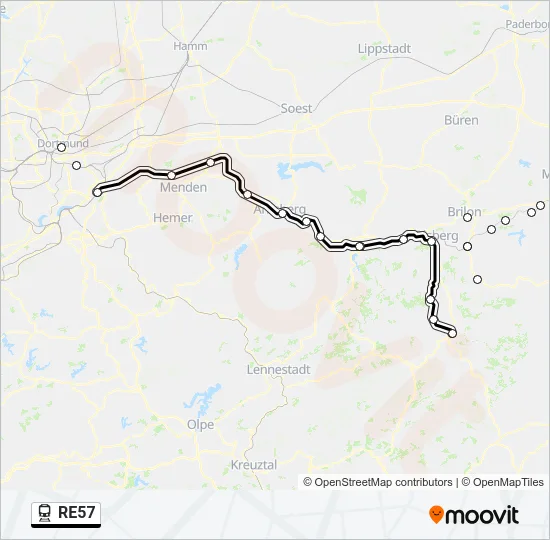 RE57 Train Line Map