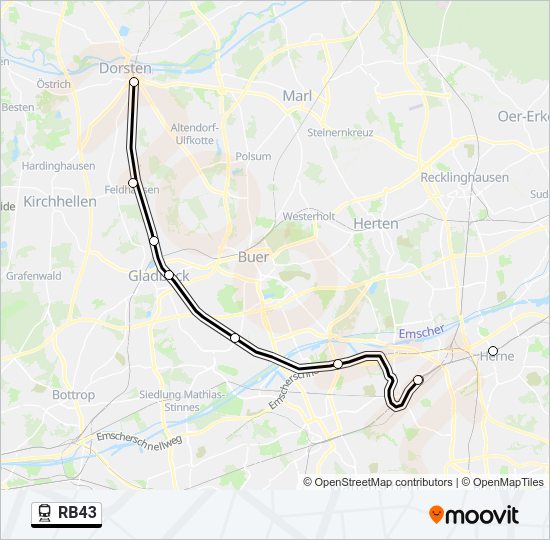 RB43 Train Line Map