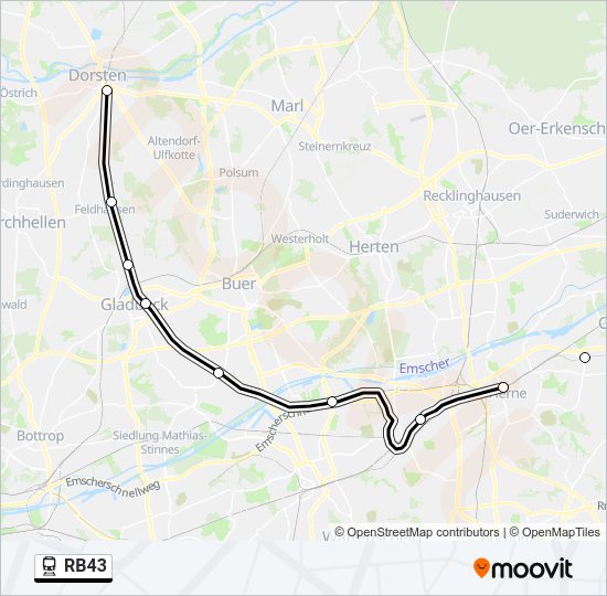 RB43 Train Line Map