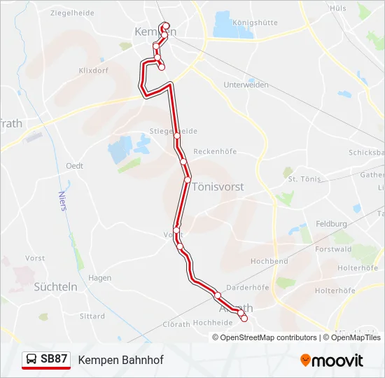 Rithala To Narela Metro Route Map Sb87 Route: Schedules, Stops & Maps - Kempen Bahnhof (Updated)