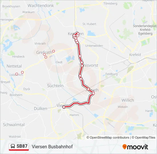 SB87 Bus Line Map