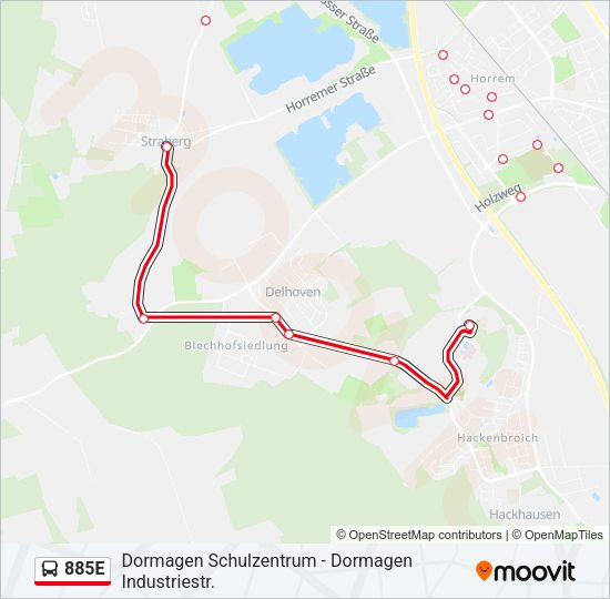 885E Bus Line Map