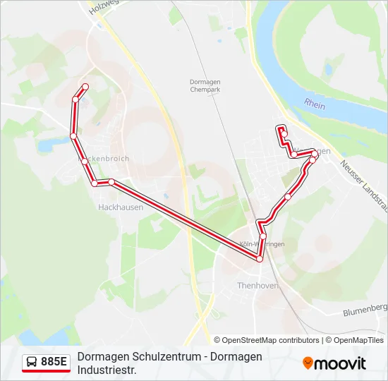 885E Bus Line Map