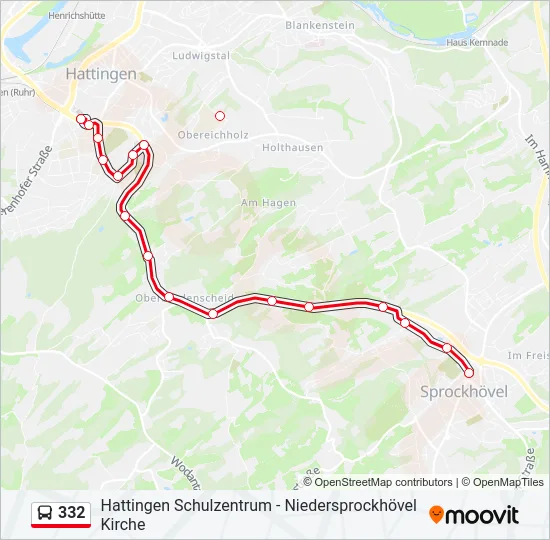 332 Bus Line Map