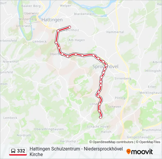 332 Bus Line Map