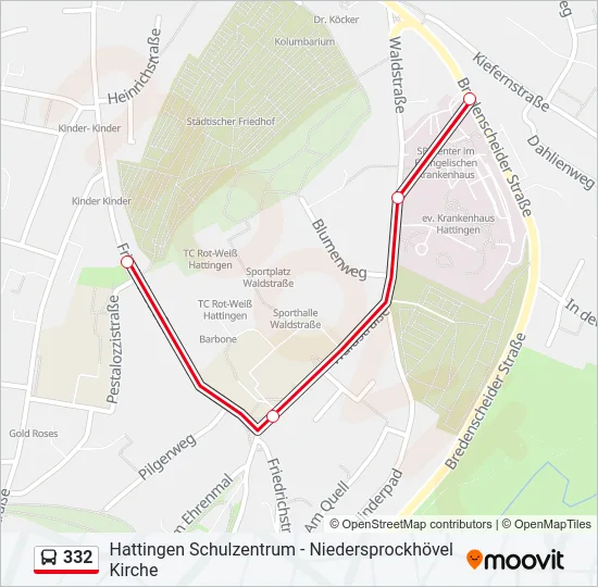 332 Bus Line Map