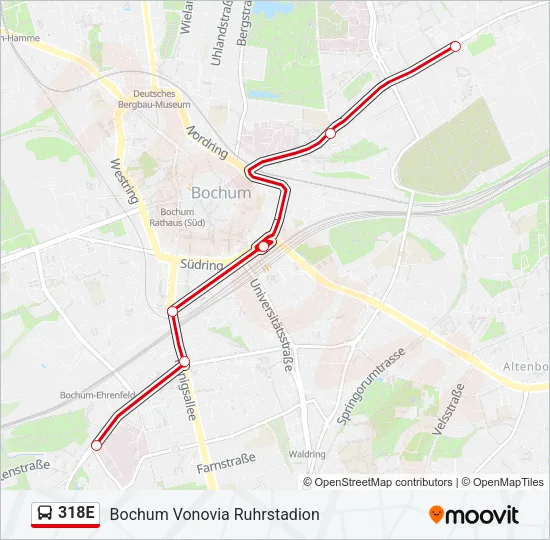 318E Bus Line Map