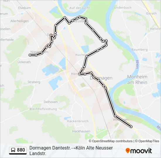 880 Bus Line Map