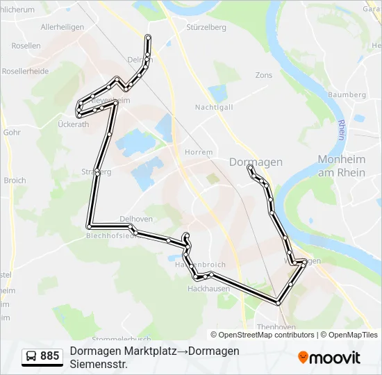 885 Bus Line Map