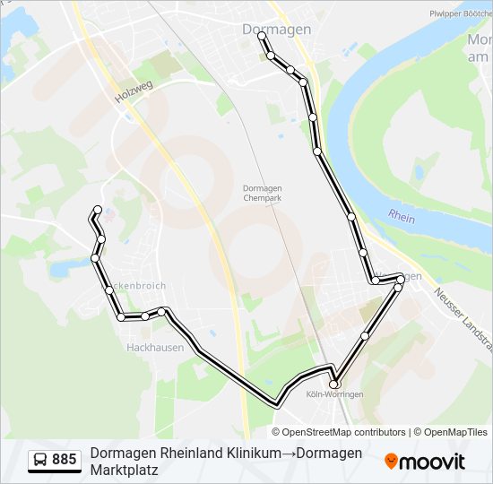 885 bus Line Map