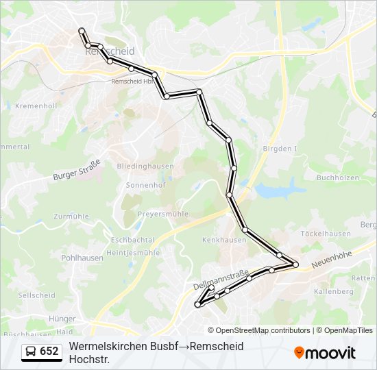 652 Bus Line Map