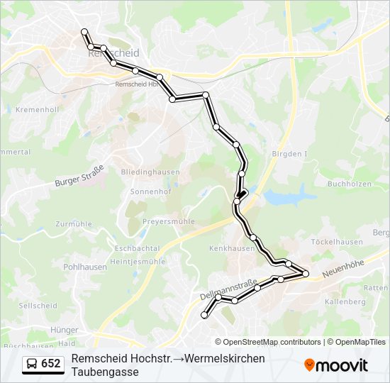 652 Bus Line Map