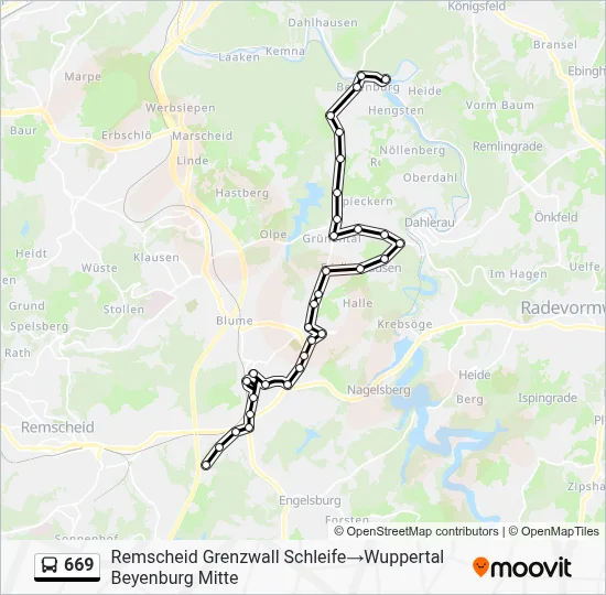 669 Bus Line Map