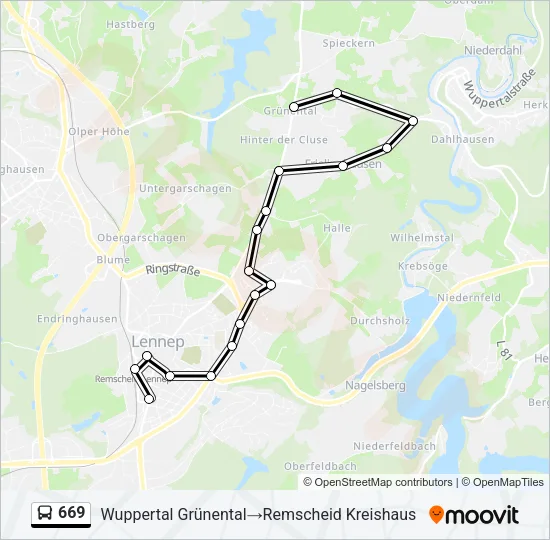 669 Bus Line Map