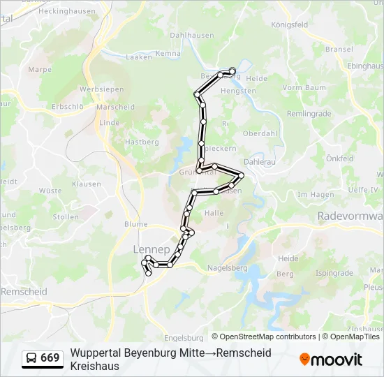 669 Bus Line Map