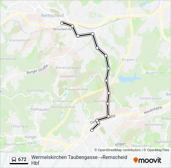 672 Bus Line Map