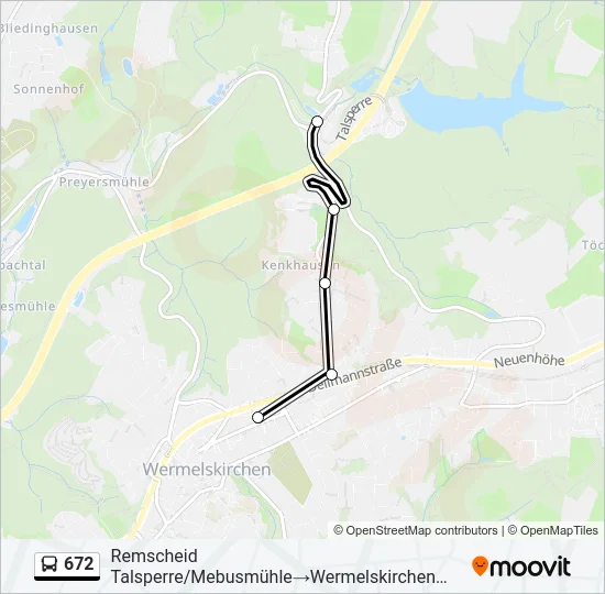 672 Bus Line Map