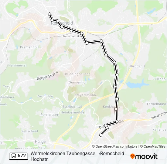 672 Bus Line Map