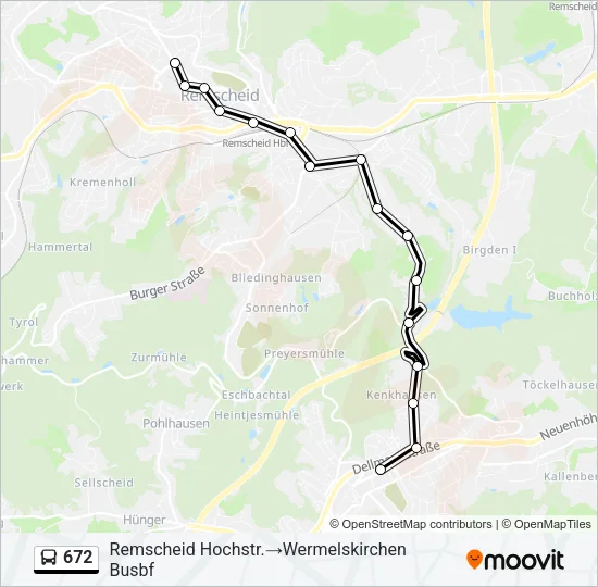 672 Bus Line Map