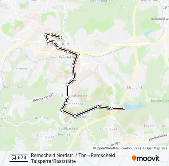 673 Bus Line Map