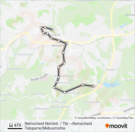 673 Bus Line Map