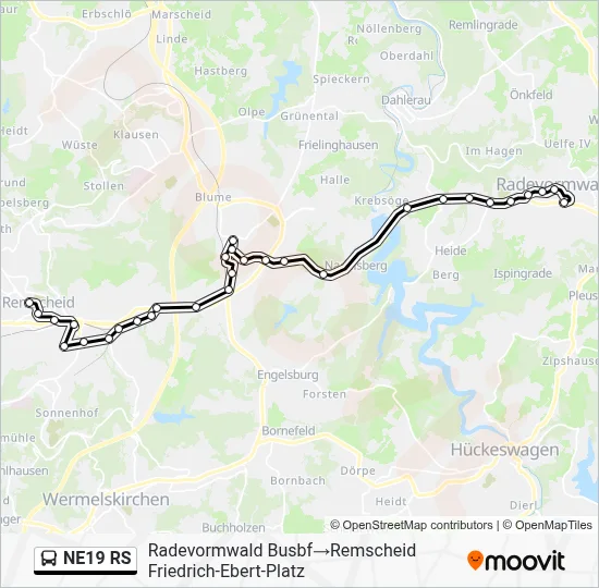 NE19 RS Bus Line Map