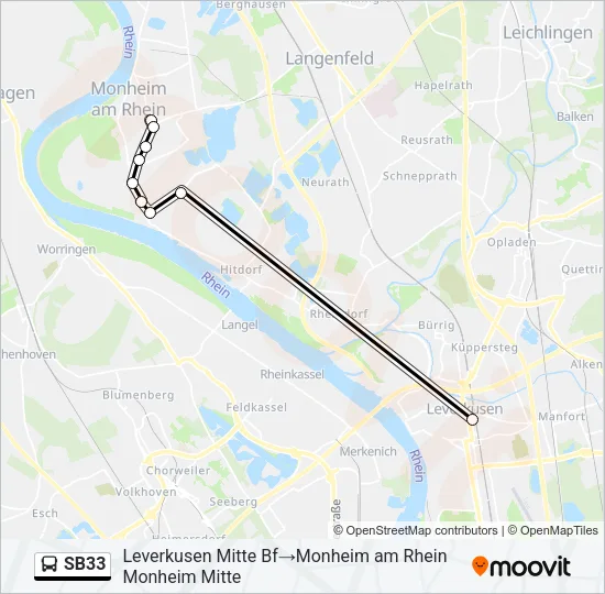 SB33 Bus Line Map