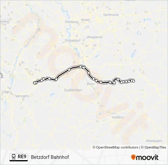 RE9 Train Line Map