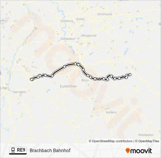 RE9 Train Line Map