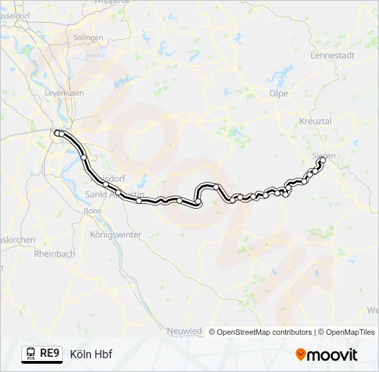 RE9 Train Line Map