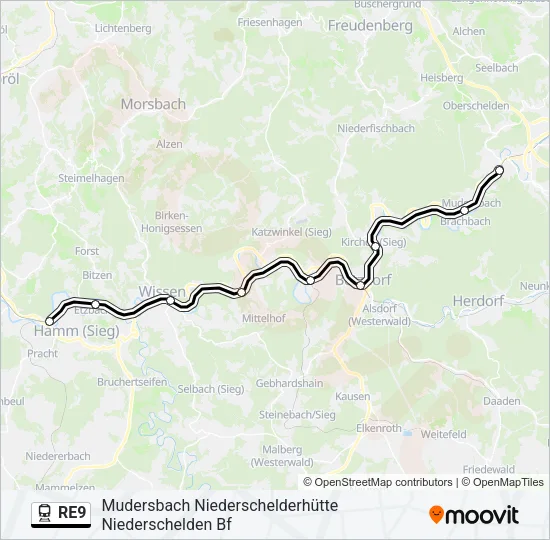 RE9 Train Line Map
