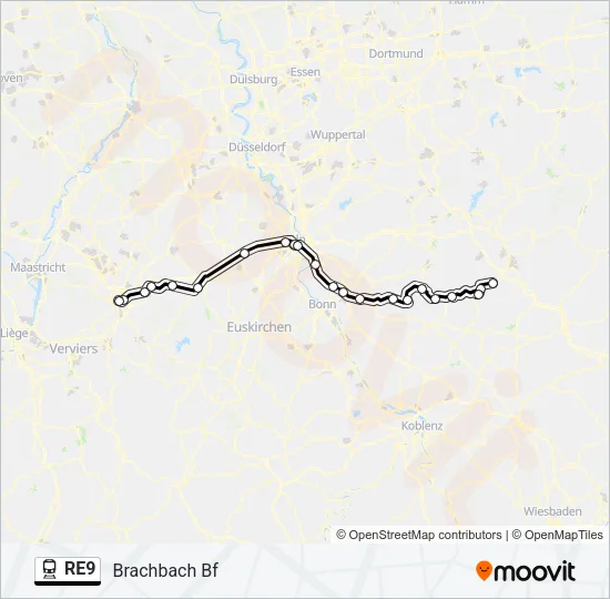 RE9 Train Line Map