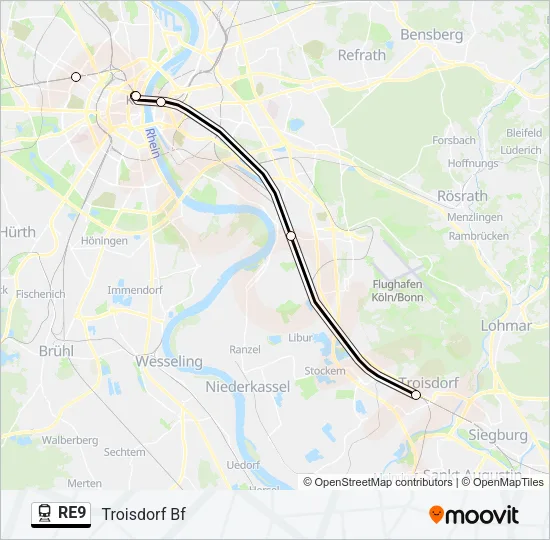 RE9 Train Line Map