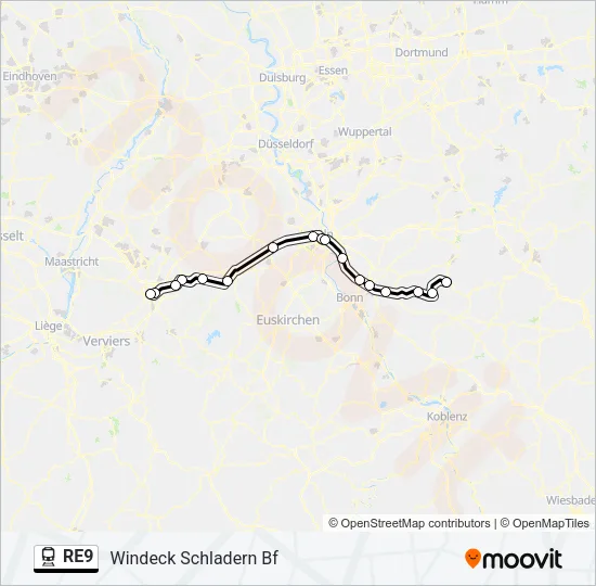 RE9 Train Line Map