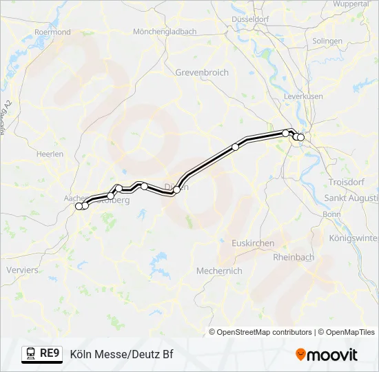 RE9 Train Line Map