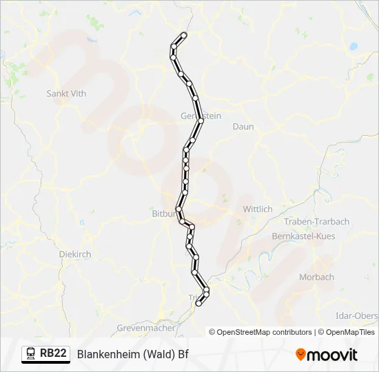 RB22 Train Line Map