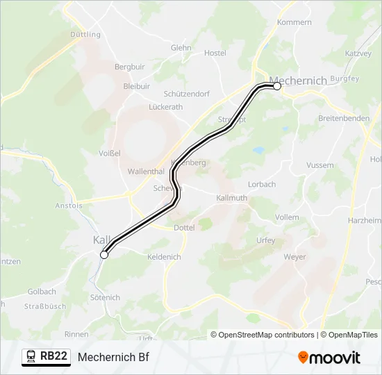 RB22 Train Line Map
