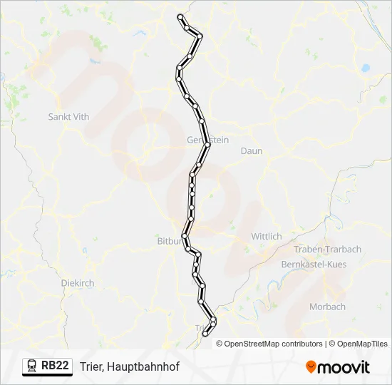 RB22 Train Line Map