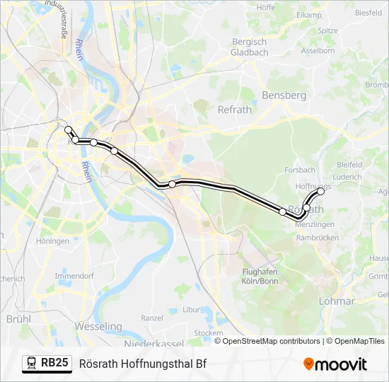 Bahnlinie RB25 Karte