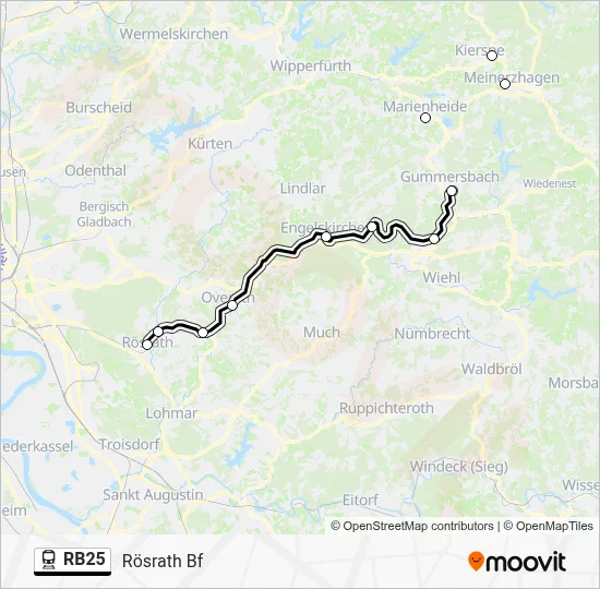 Bahnlinie RB25 Karte