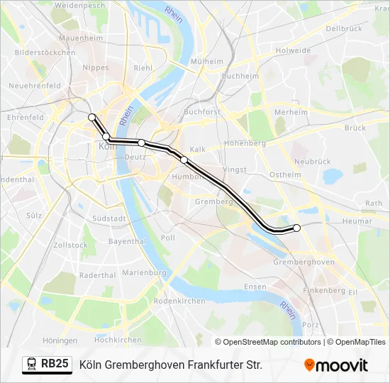 Bahnlinie RB25 Karte