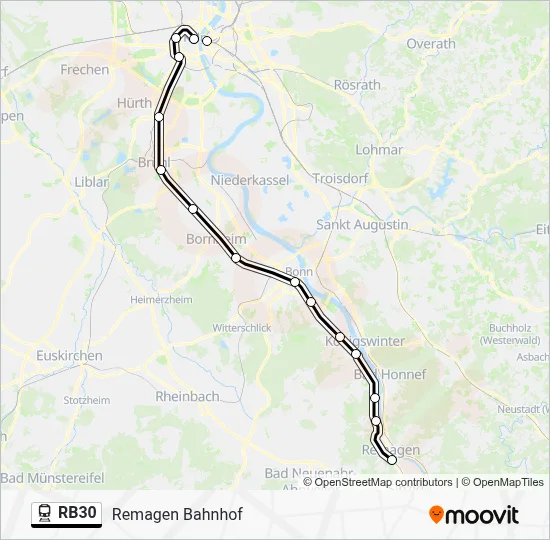 Bahnlinie RB30 Karte