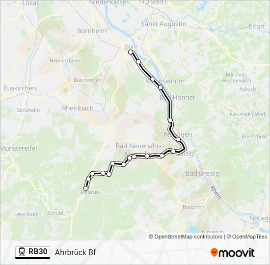 Bahnlinie RB30 Karte