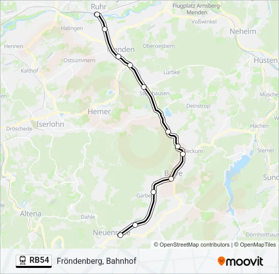 RB54 Train Line Map
