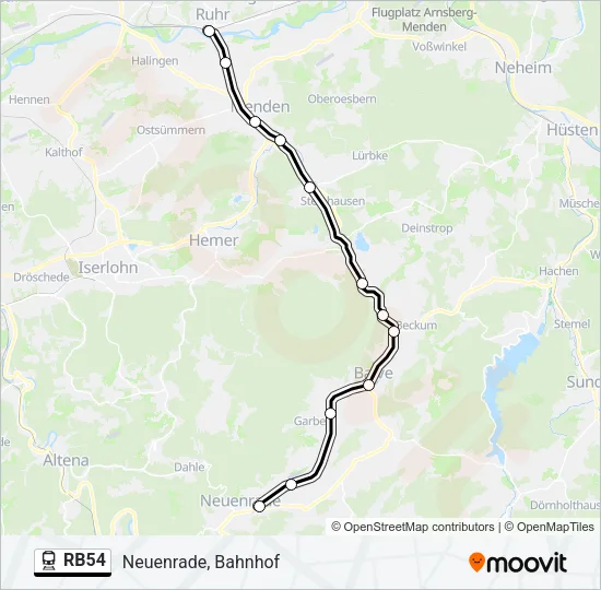 RB54 Train Line Map